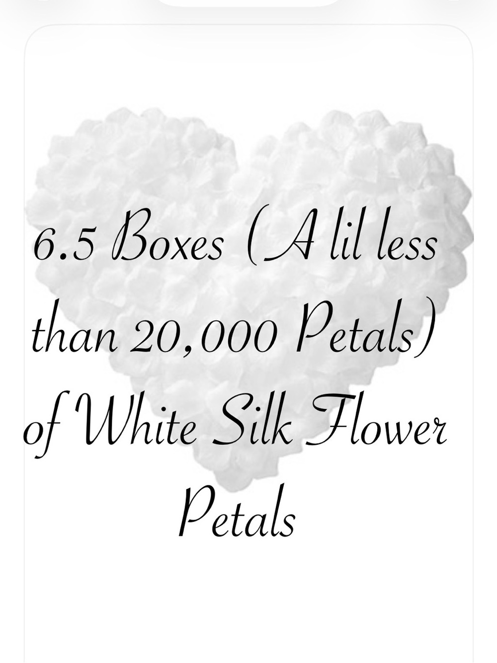 New Open Boxes Artificial Fake Rose Petals, Silk Flowers Petals 20,000PCS, White